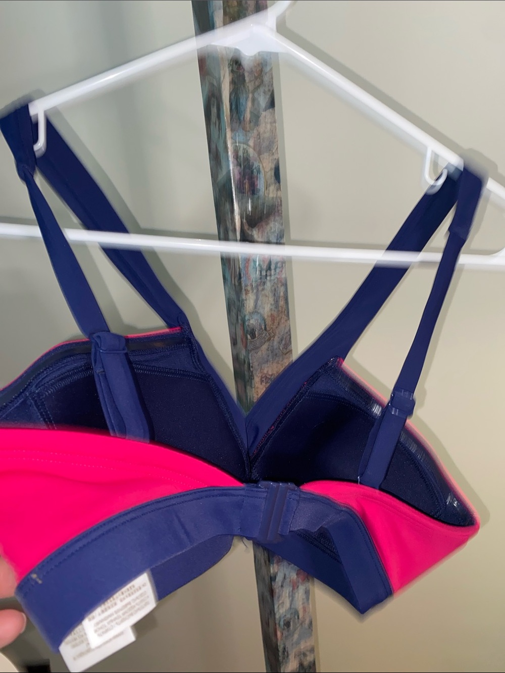 Boden Pink and Navy Colorblock Swim Top - Picture 2 of 6
